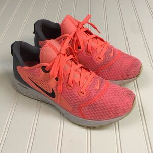 Nike React legend running shoes in pink and gray size nine